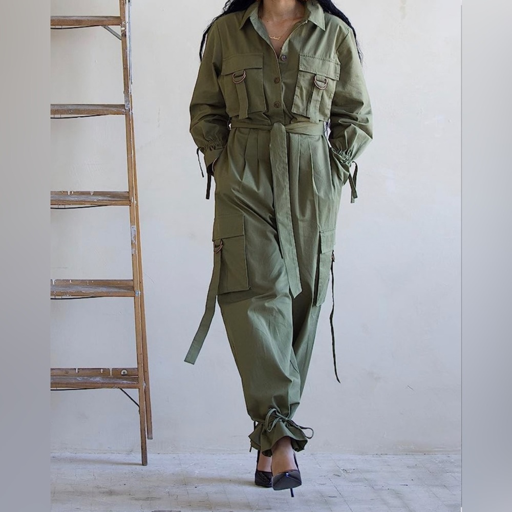 NWT Olive Utility Jumpsuit by @thenotoriouskia